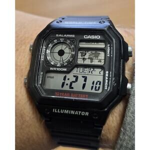 Casio AE-1200WH “Casio Royale” World Time – 10-Year Battery, Excellent Condition